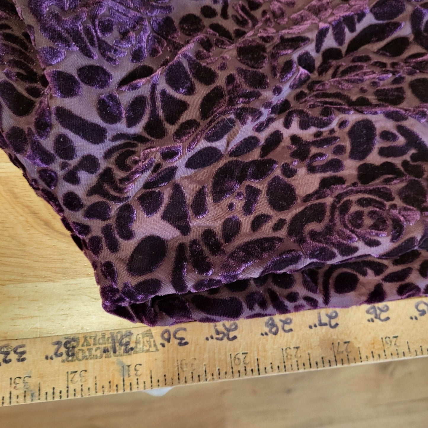Lulu's Purple Plum Velvet Floral Burnout Spaghetti  Crisscross Back Wide leg