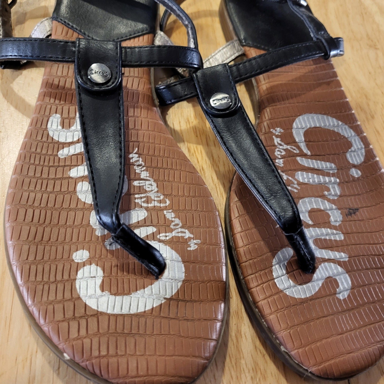 Circus by Sam Edelman Black Thong Sandals Size 6 Summer Beach 