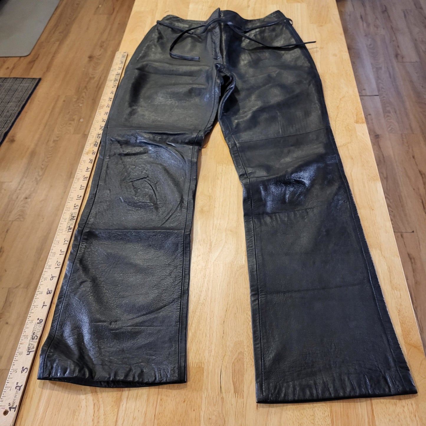 Willi Smith Collection Lamb Skin Leather Pants Lined Straight Leg 30" Inseam