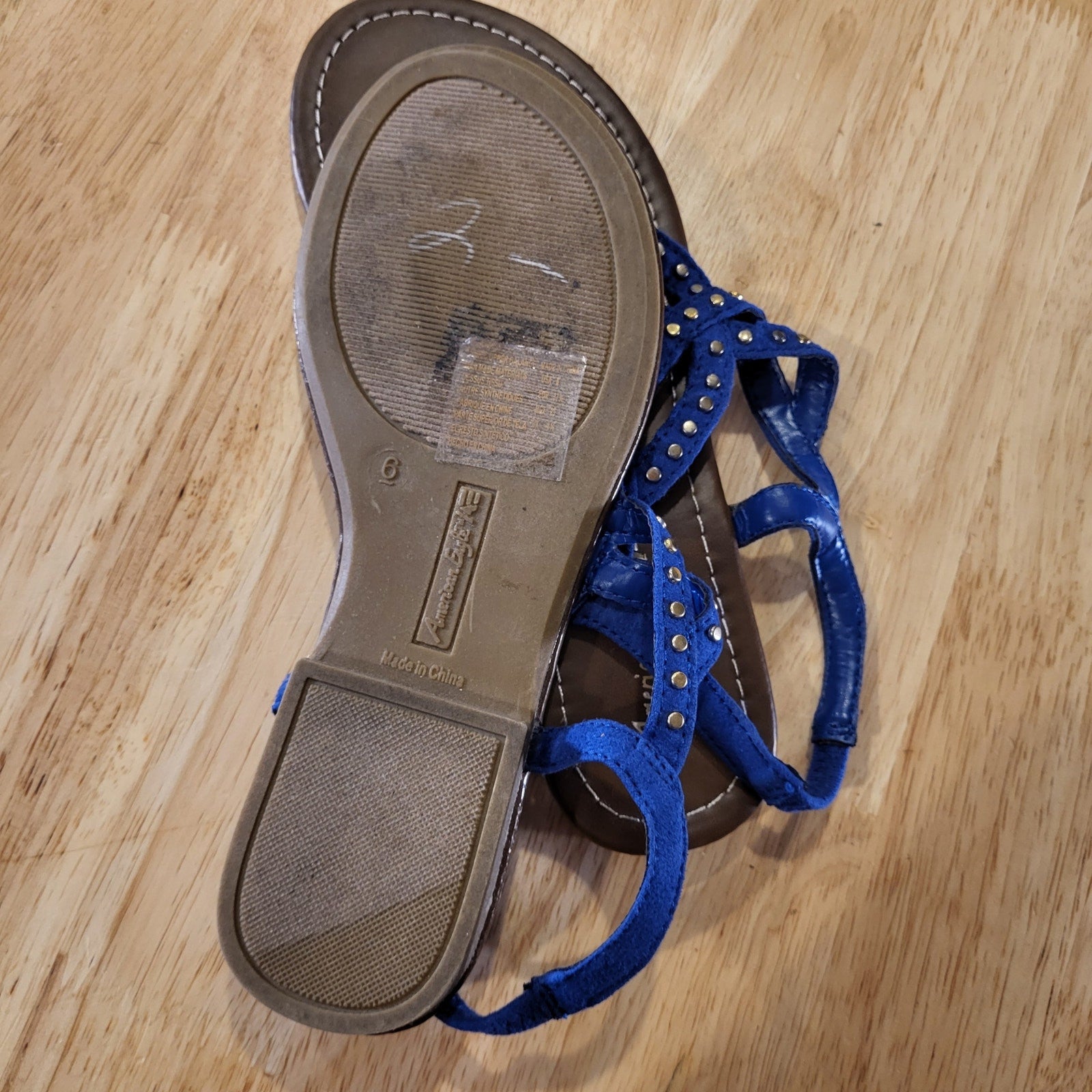 American Eagle Blue Studded Gladiator Sandals size 6