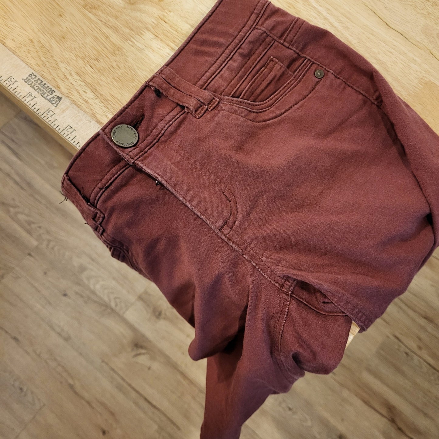 Size 4 Maroon Democracy "Ab Technology" Skinny Jeans Elastic Waist