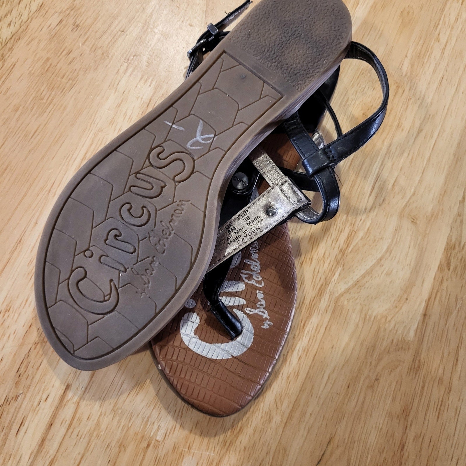 Circus by Sam Edelman Black Thong Sandals Size 6 Summer Beach 