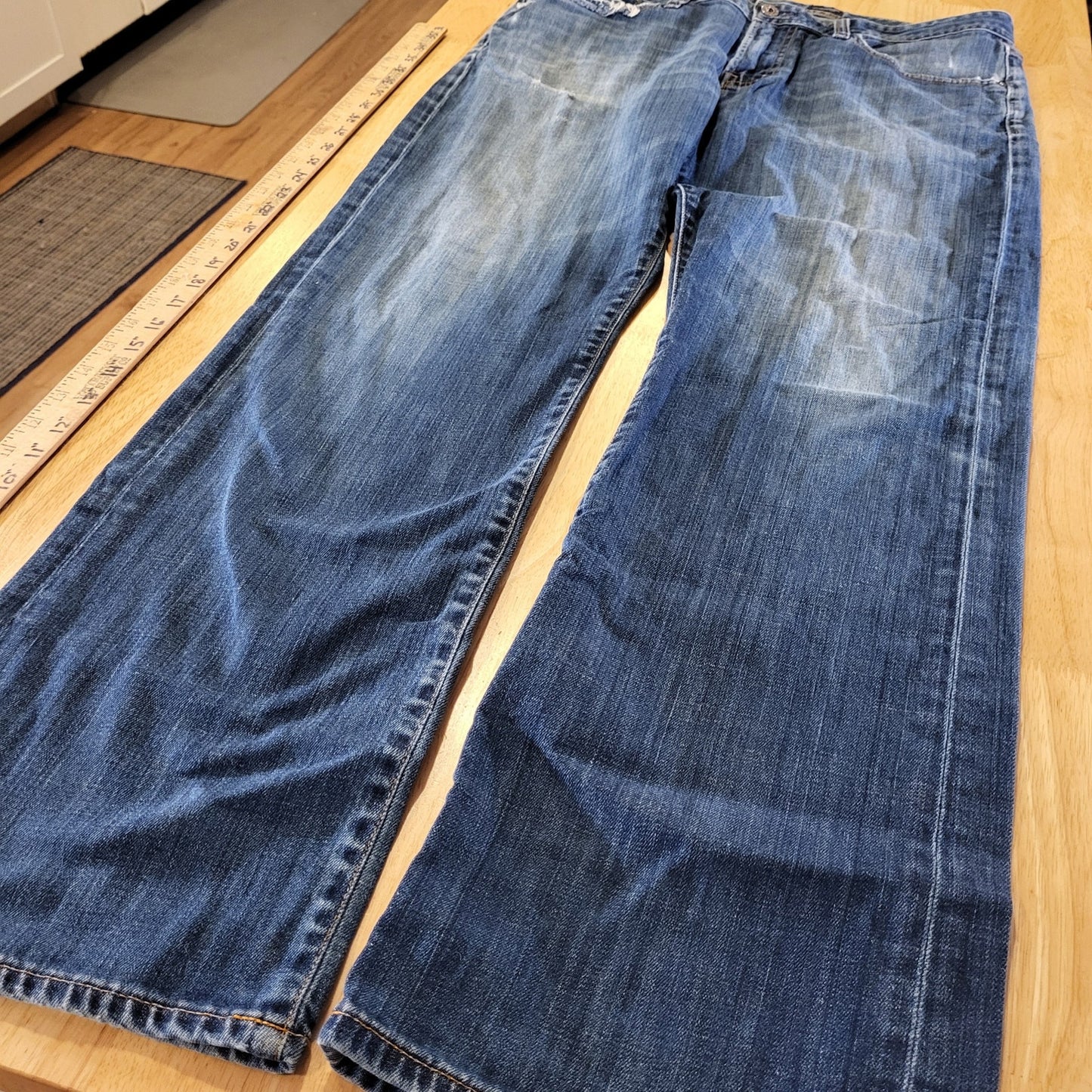 Adriano Goldschmied 36x30 Straight Leg Soft The Protege Medium Wash 32" inseam 