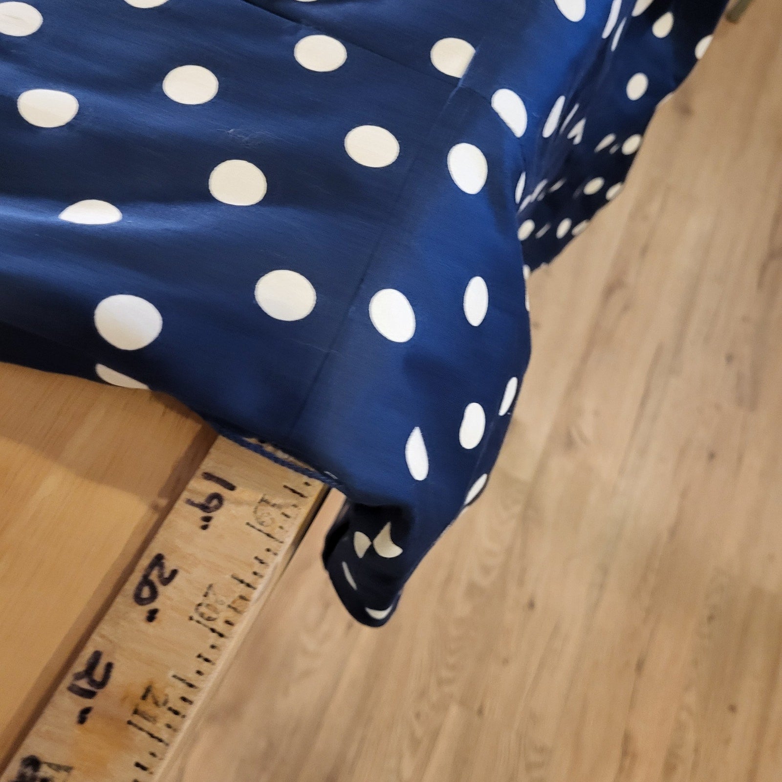 Tahari Size 16 Arthur S. Lavine Navy Blue White Polkadot Sleeveless Knee Length 