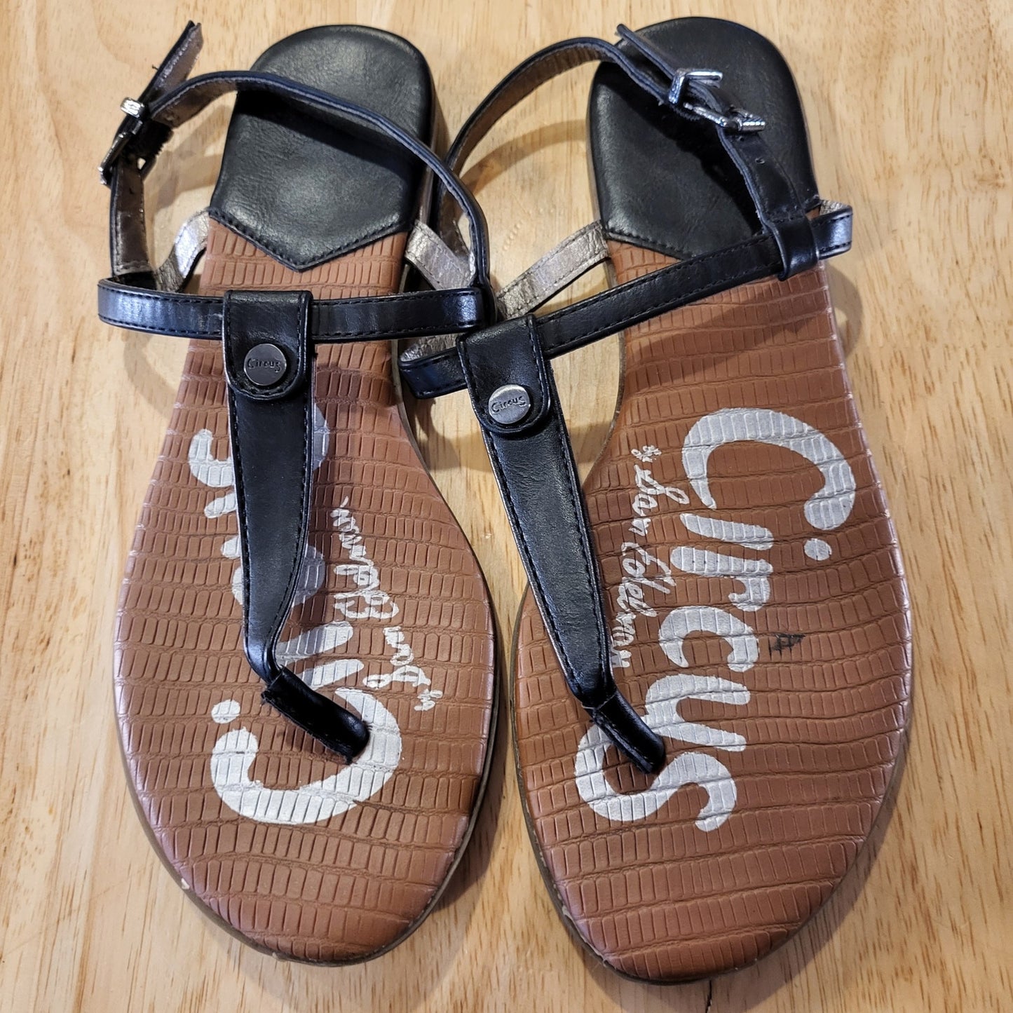 Circus by Sam Edelman Black Thong Sandals Size 6 Summer Beach 