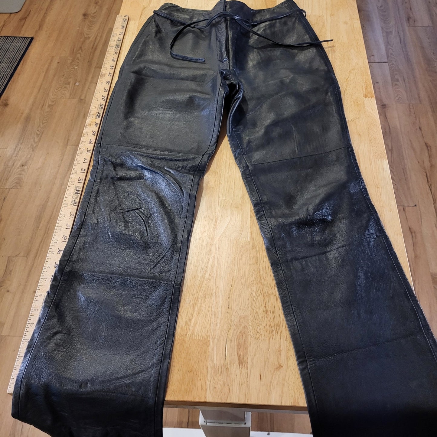 Willi Smith Collection Lamb Skin Leather Pants Lined Straight Leg 30" Inseam