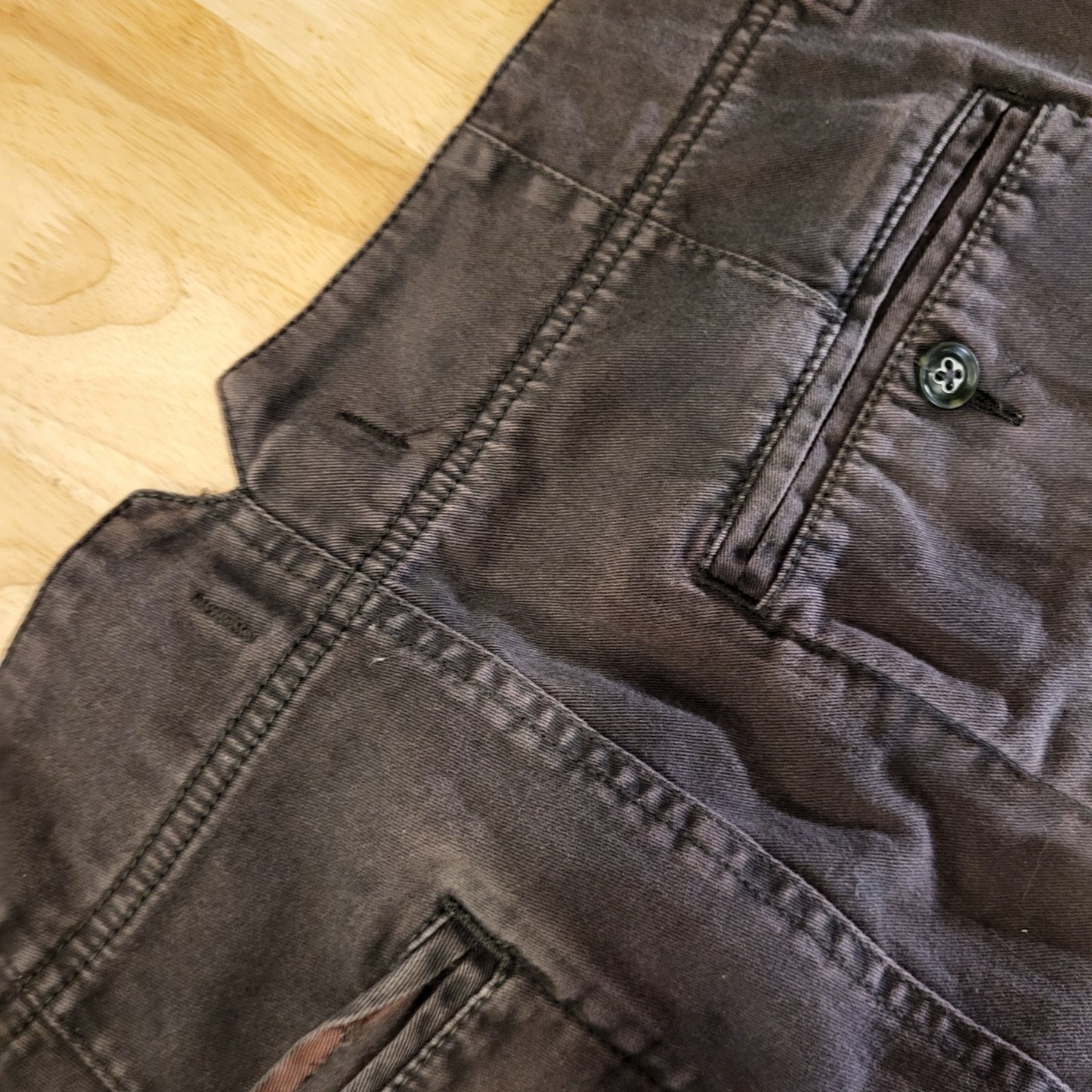 Free People Brown Tapered Slacks Pants Size 6 contrast cuff back waist detail