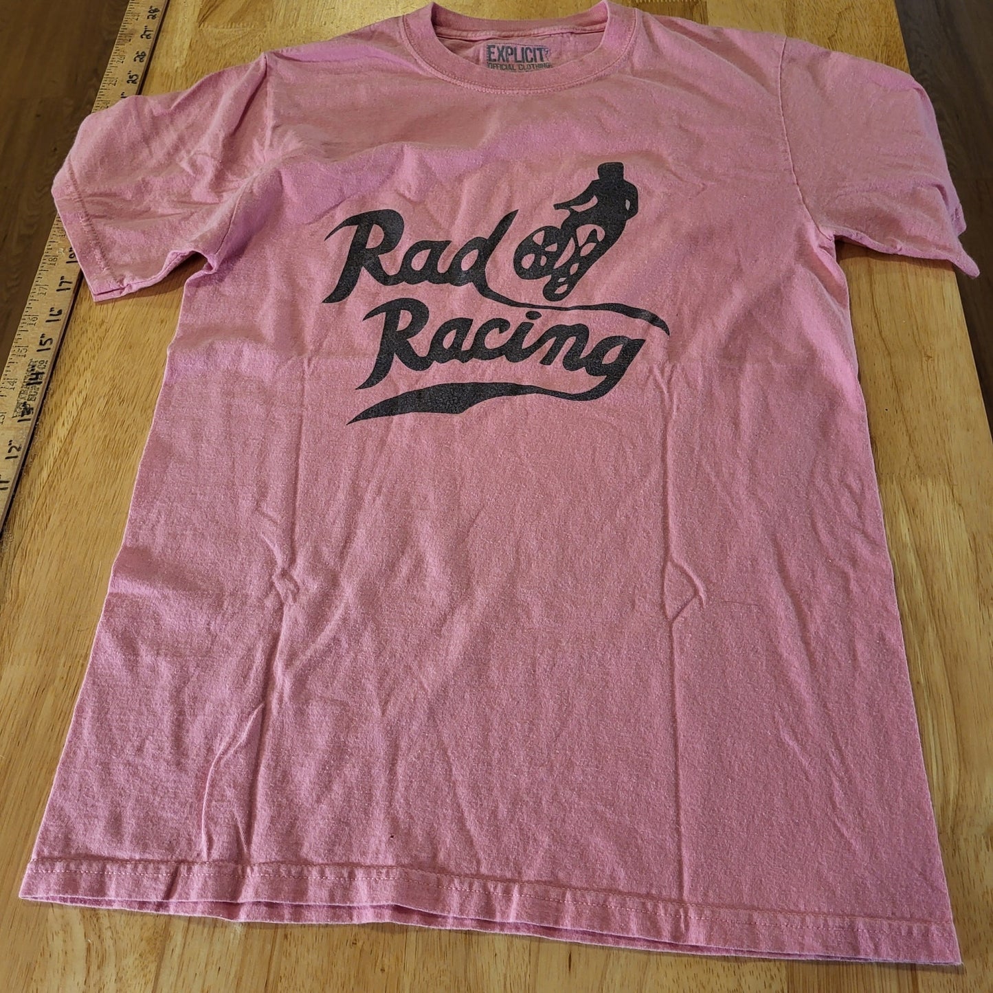 Rad Racing Pink Jersey Cotton Small Short Sleeve BMX 25" Long  17" Pit 2 Pit 