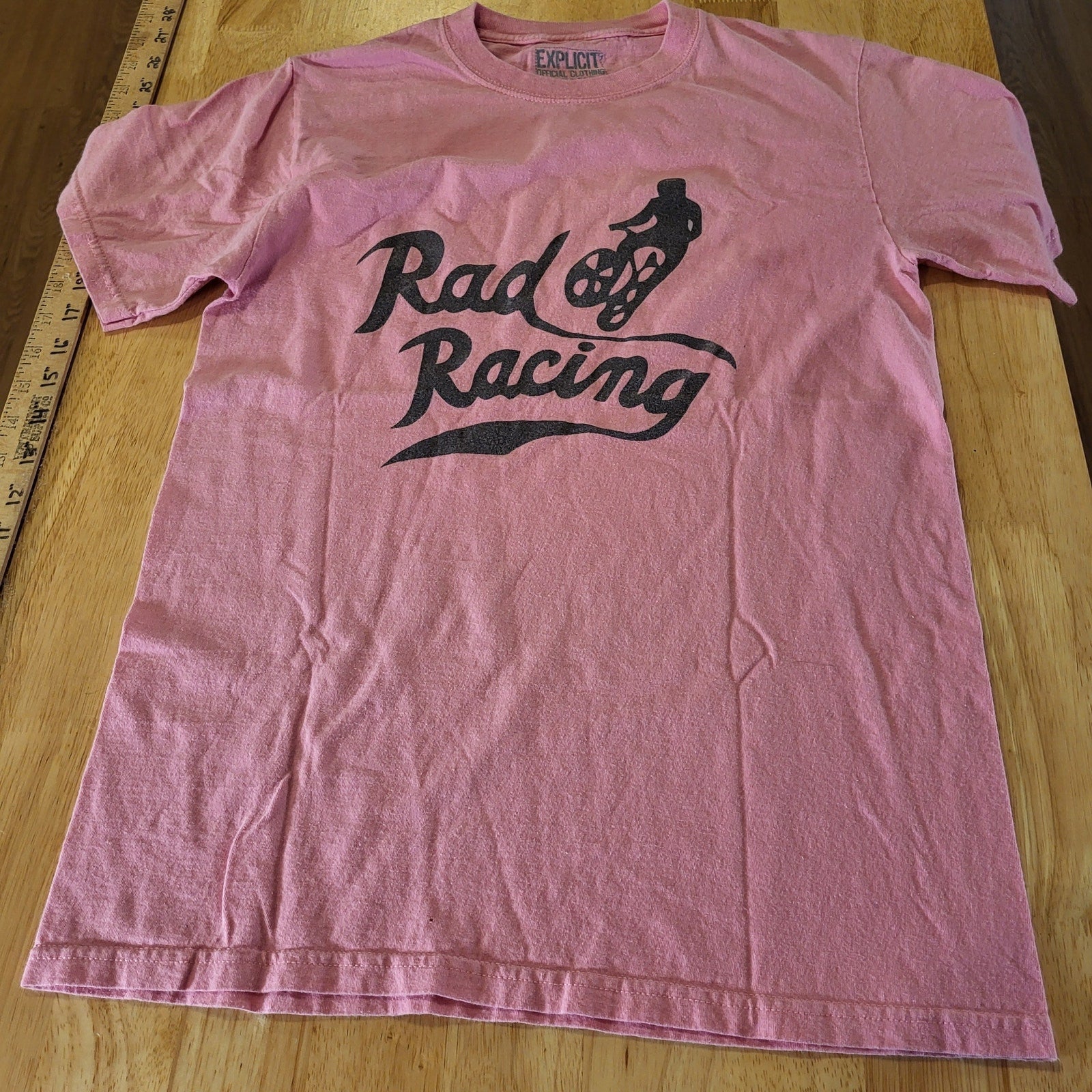 Rad Racing Pink Jersey Cotton Small Short Sleeve BMX 25" Long  17" Pit 2 Pit 