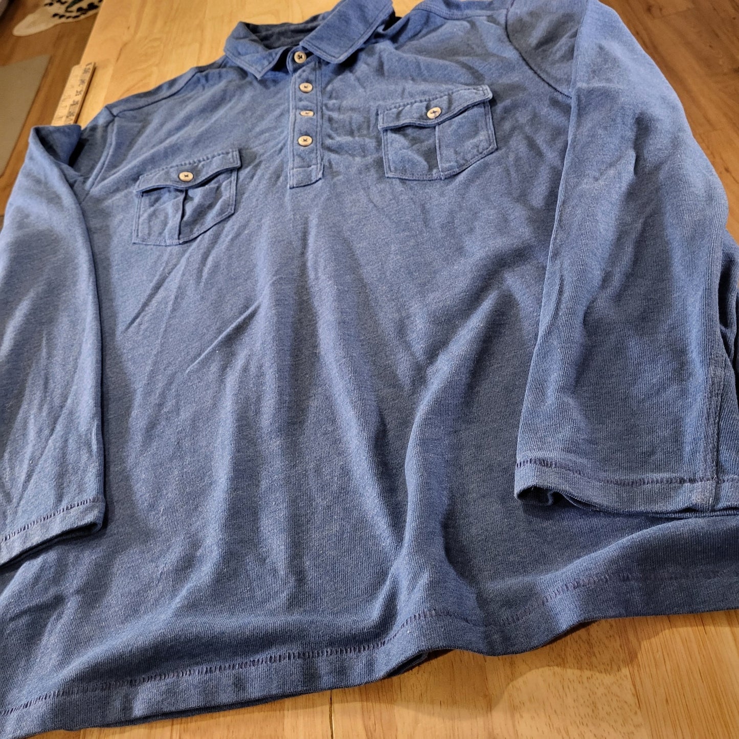 Tommy Bahama Jeans Blue Jersey Cotton Blend Collared Button Down Soft Comfort XL