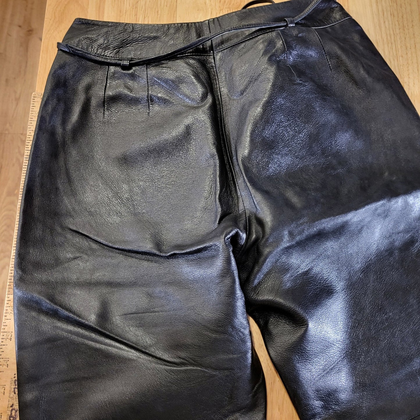 Willi Smith Collection Lamb Skin Leather Pants Lined Straight Leg 30" Inseam