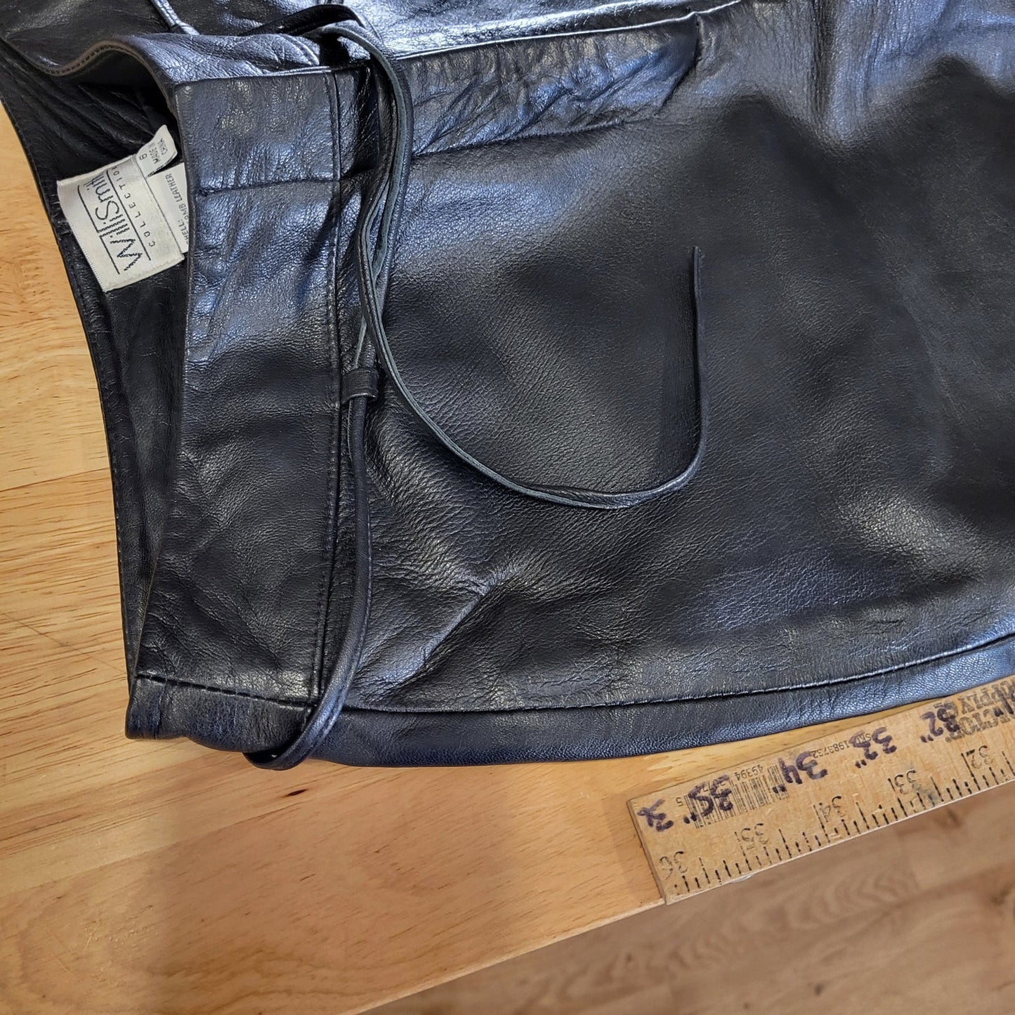 Willi Smith Collection Lamb Skin Leather Pants Lined Straight Leg 30" Inseam