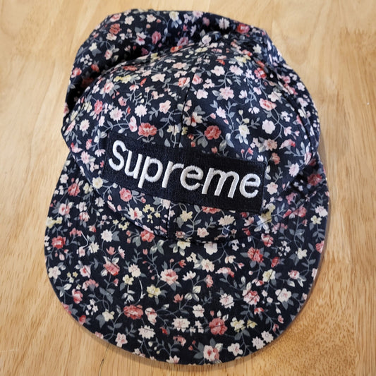 Supreme black floral baseball hats adjustable nylon