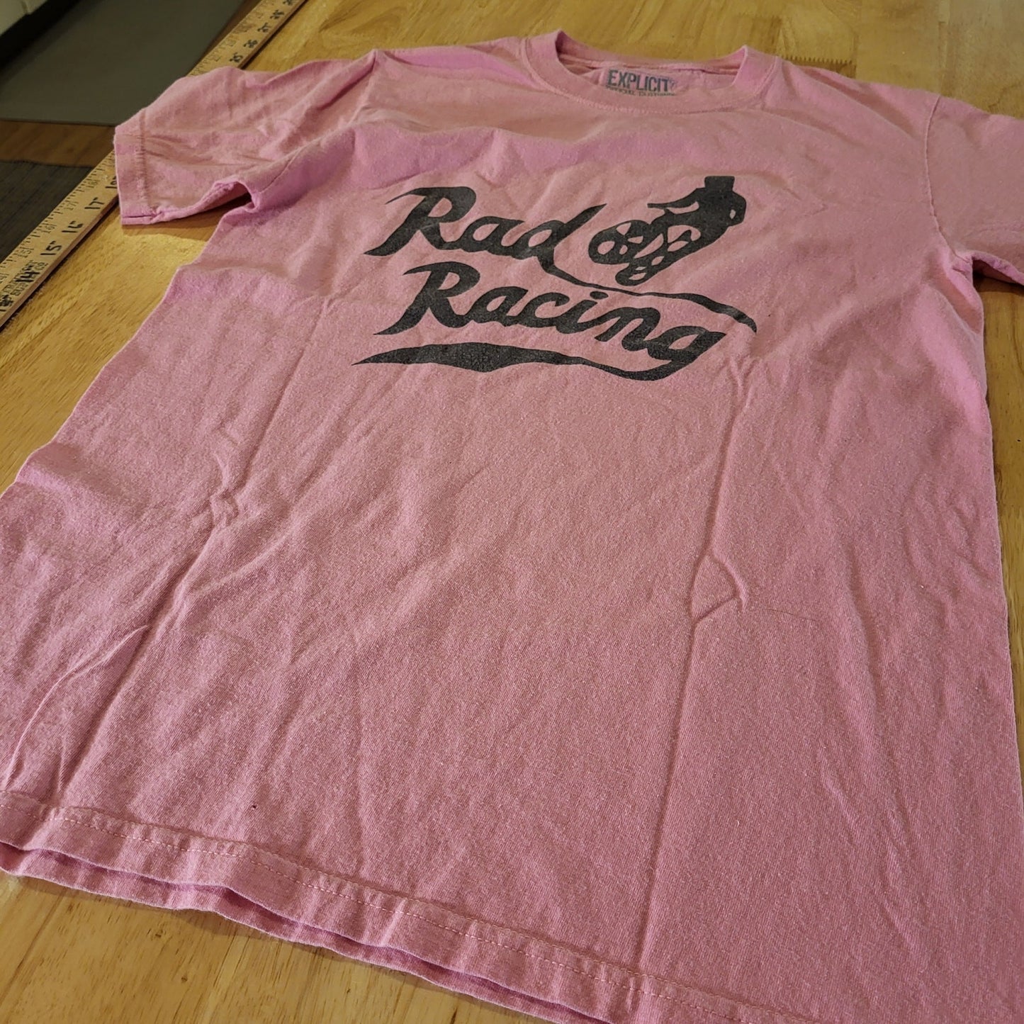 Rad Racing Pink Jersey Cotton Small Short Sleeve BMX 25" Long  17" Pit 2 Pit 