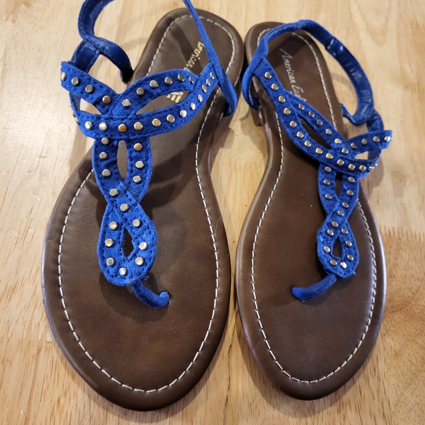 American Eagle Blue Studded Gladiator Sandals size 6