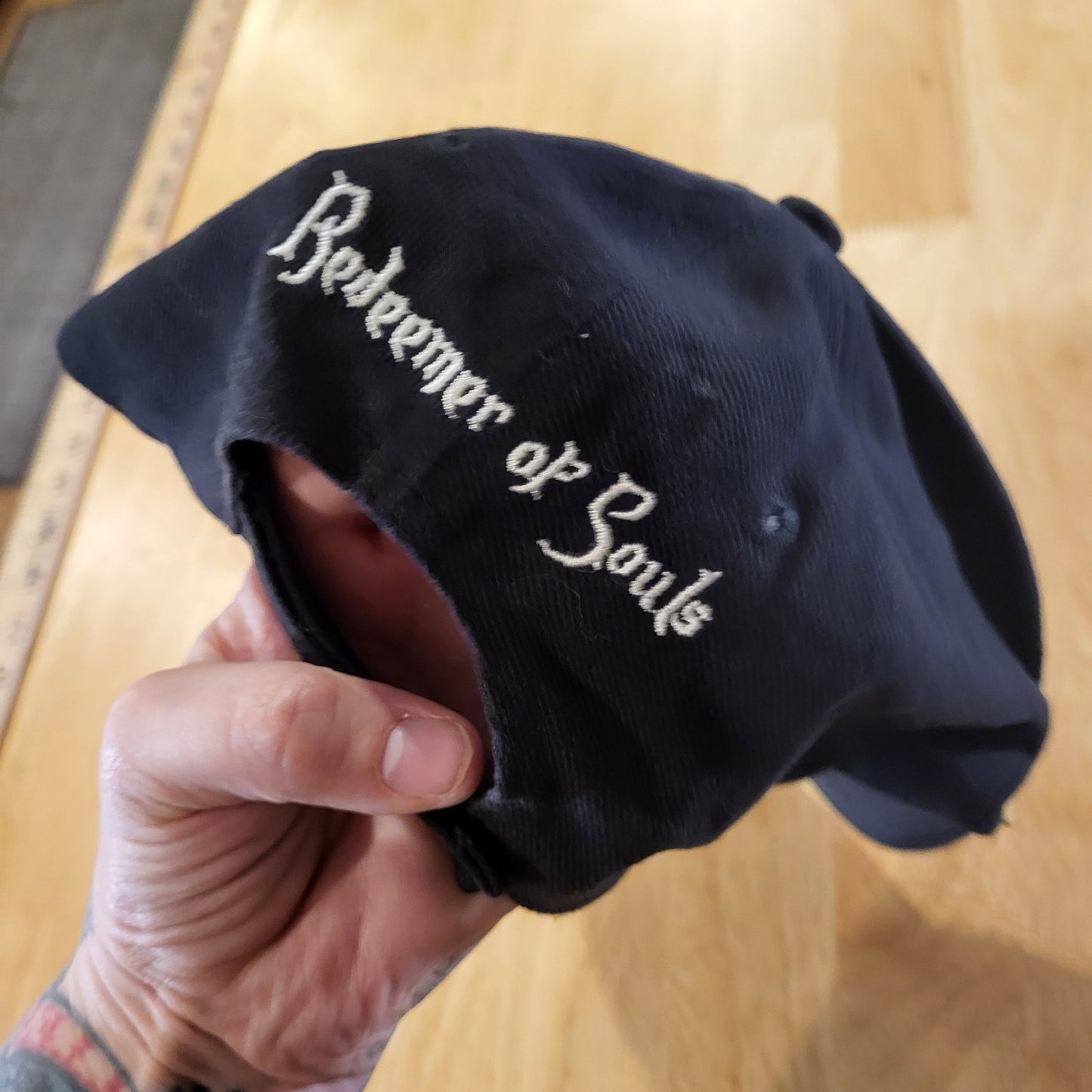 Judas Priest Baseball Hat Adjustable Black White Embroider Hook & Loop Closure