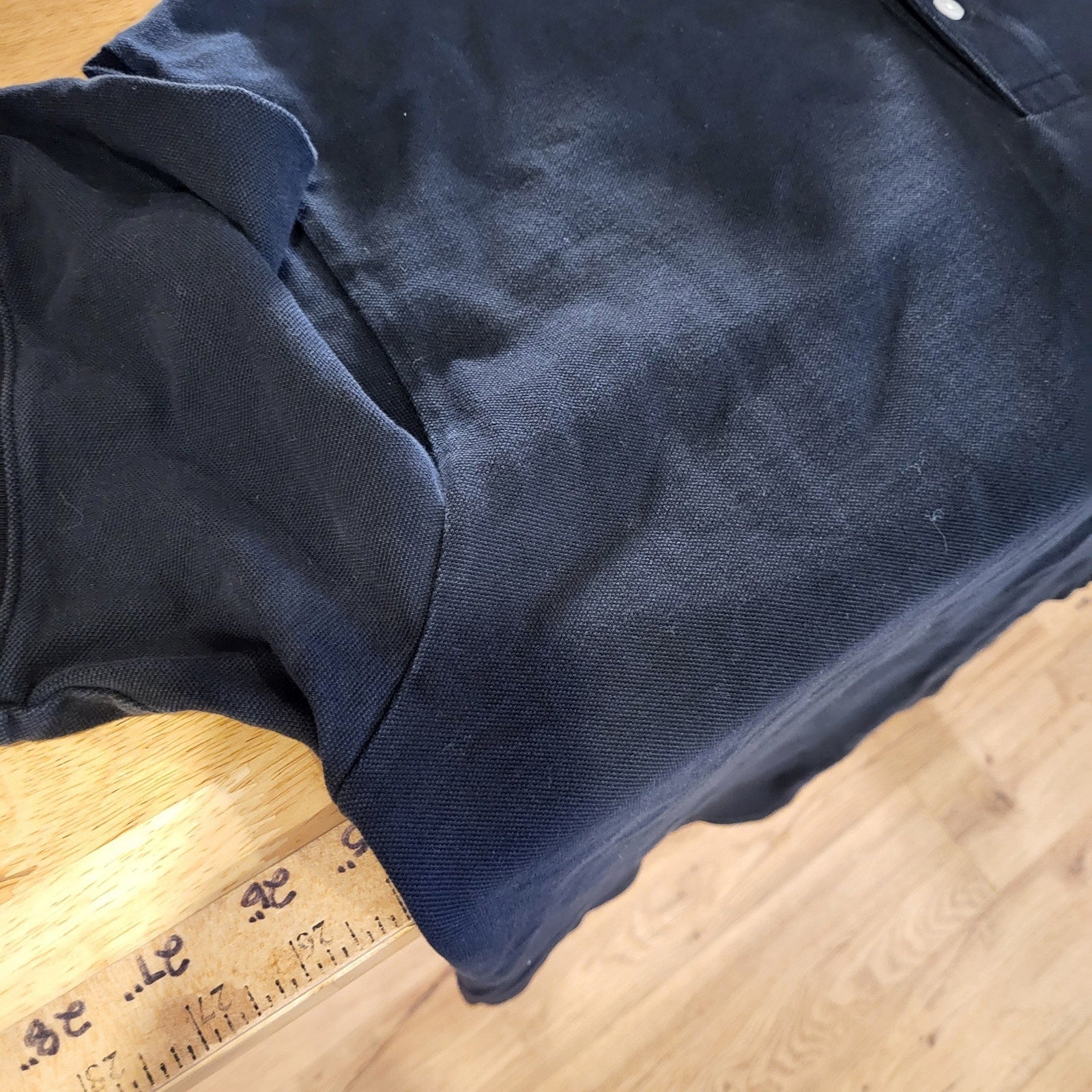 Champion NAVY blue Polo Large Chenille Logo Front & Back 2Xl 25" pit 2 pit 29" L