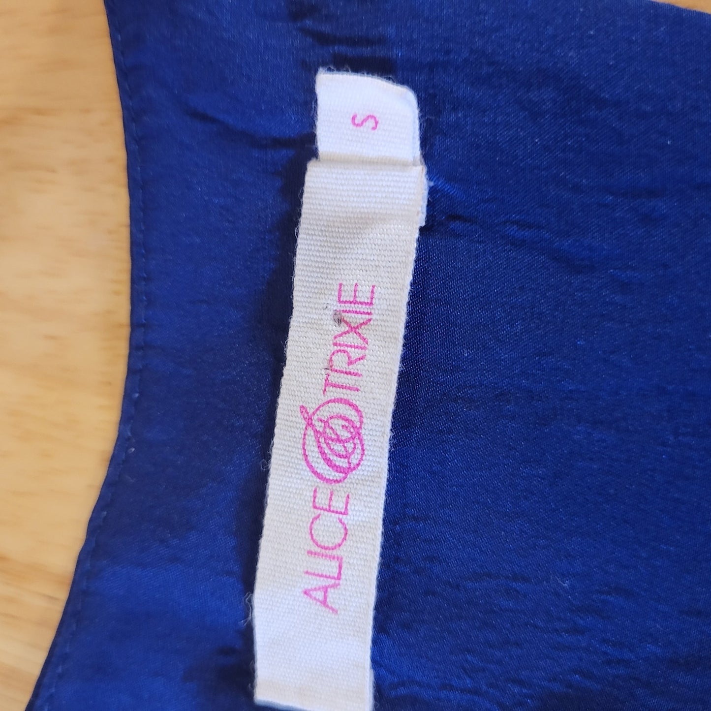 Alice & Trixie Blue Spaghetti Straped Maxi Dress Side Slit Racer Back 16" P2P