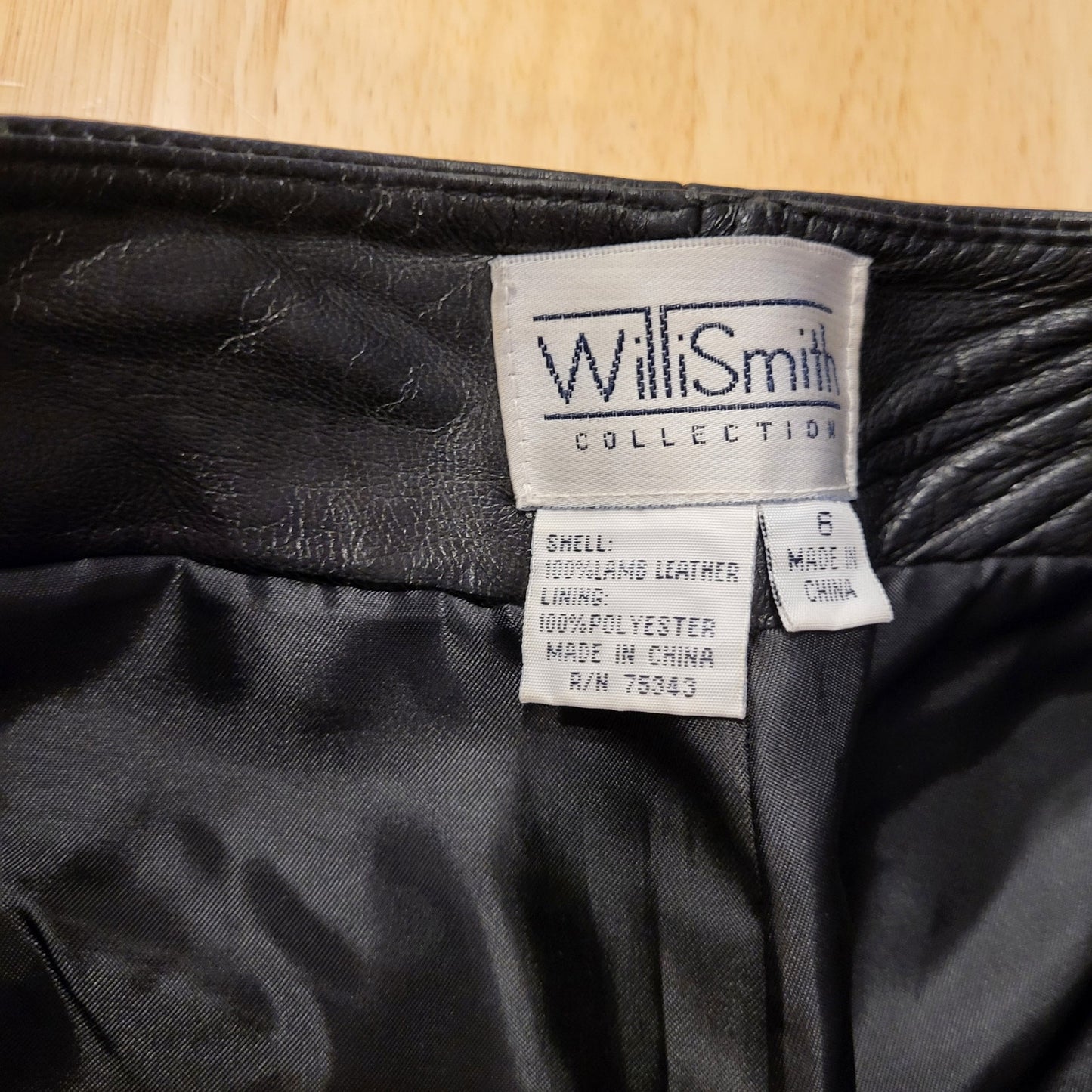 Willi Smith Collection Lamb Skin Leather Pants Lined Straight Leg 30" Inseam