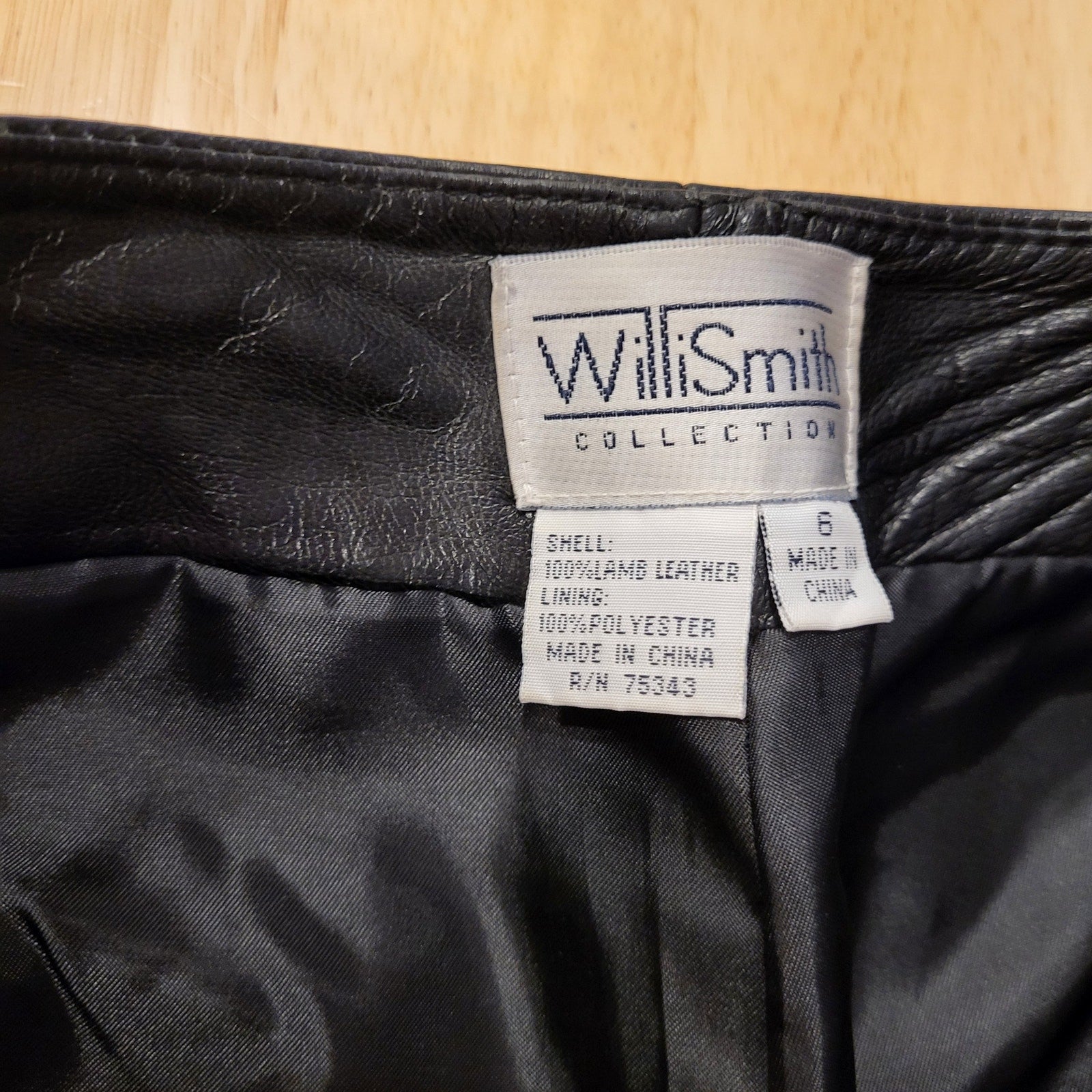 Willi Smith Collection Lamb Skin Leather Pants Lined Straight Leg 30" Inseam