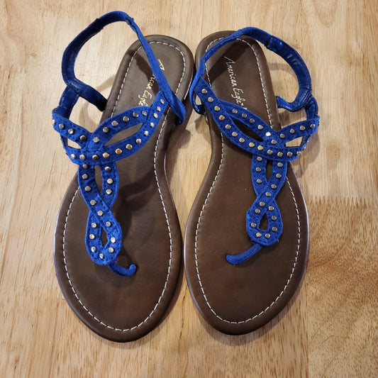 American Eagle Blue Studded Gladiator Sandals size 6