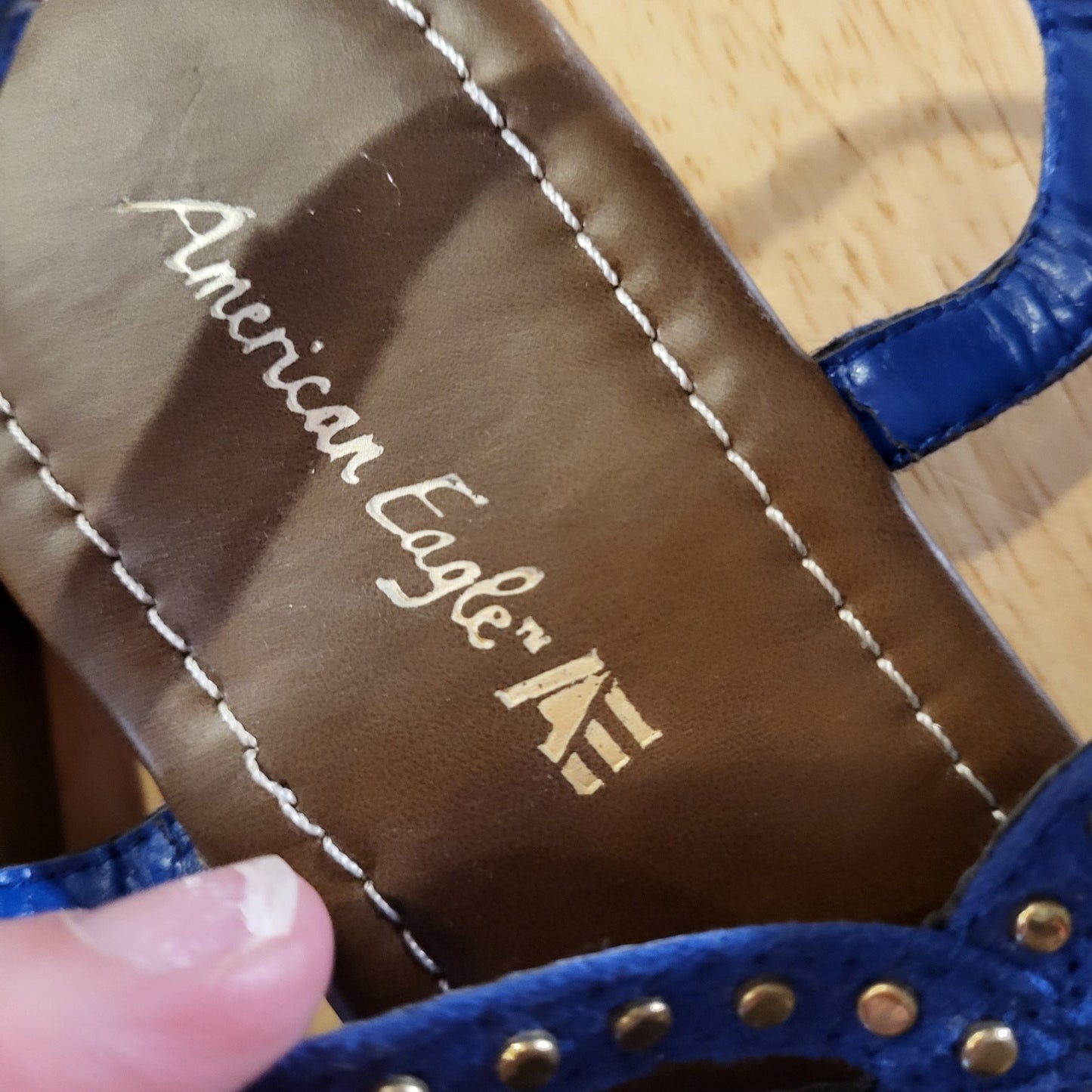 American Eagle Blue Studded Gladiator Sandals size 6
