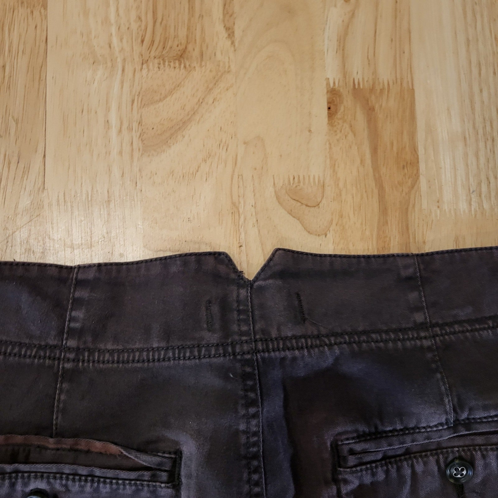 Free People Brown Tapered Slacks Pants Size 6 contrast cuff back waist detail