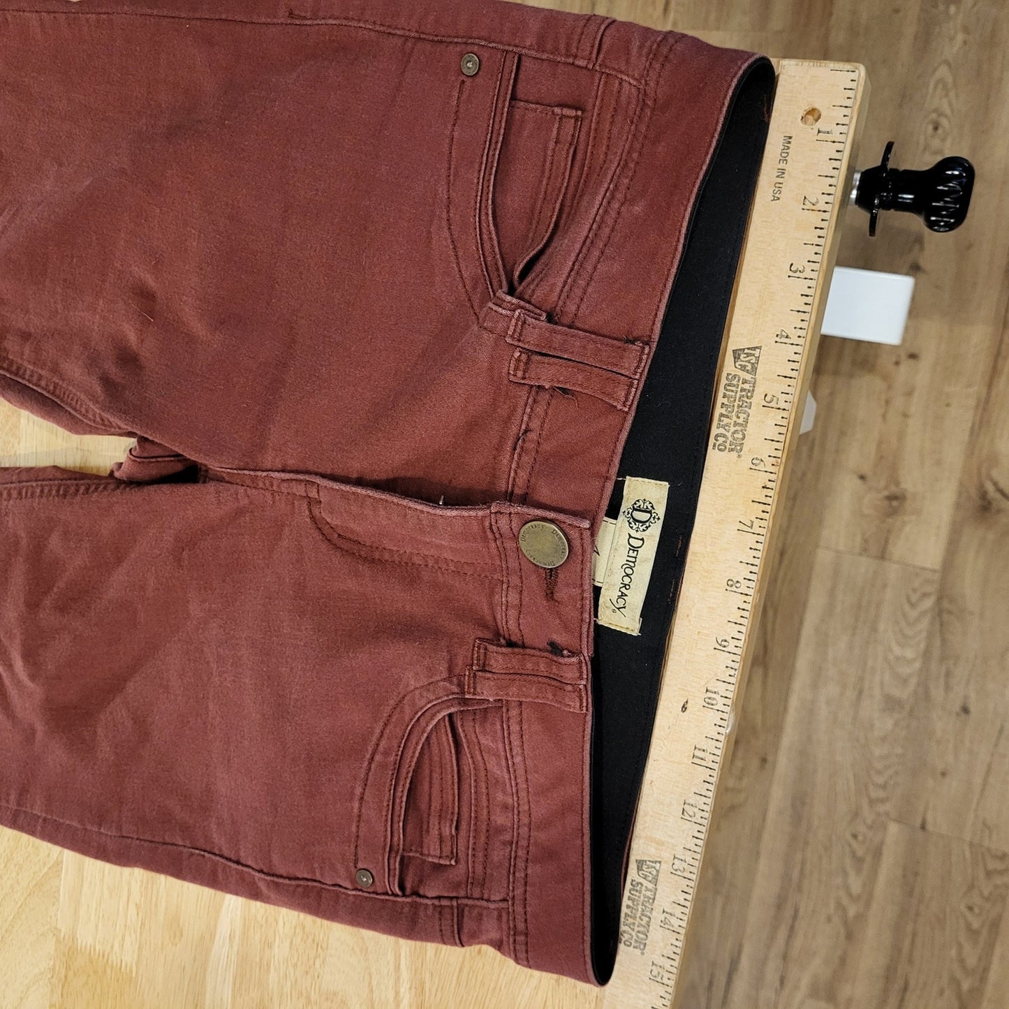 Size 4 Maroon Democracy "Ab Technology" Skinny Jeans Elastic Waist