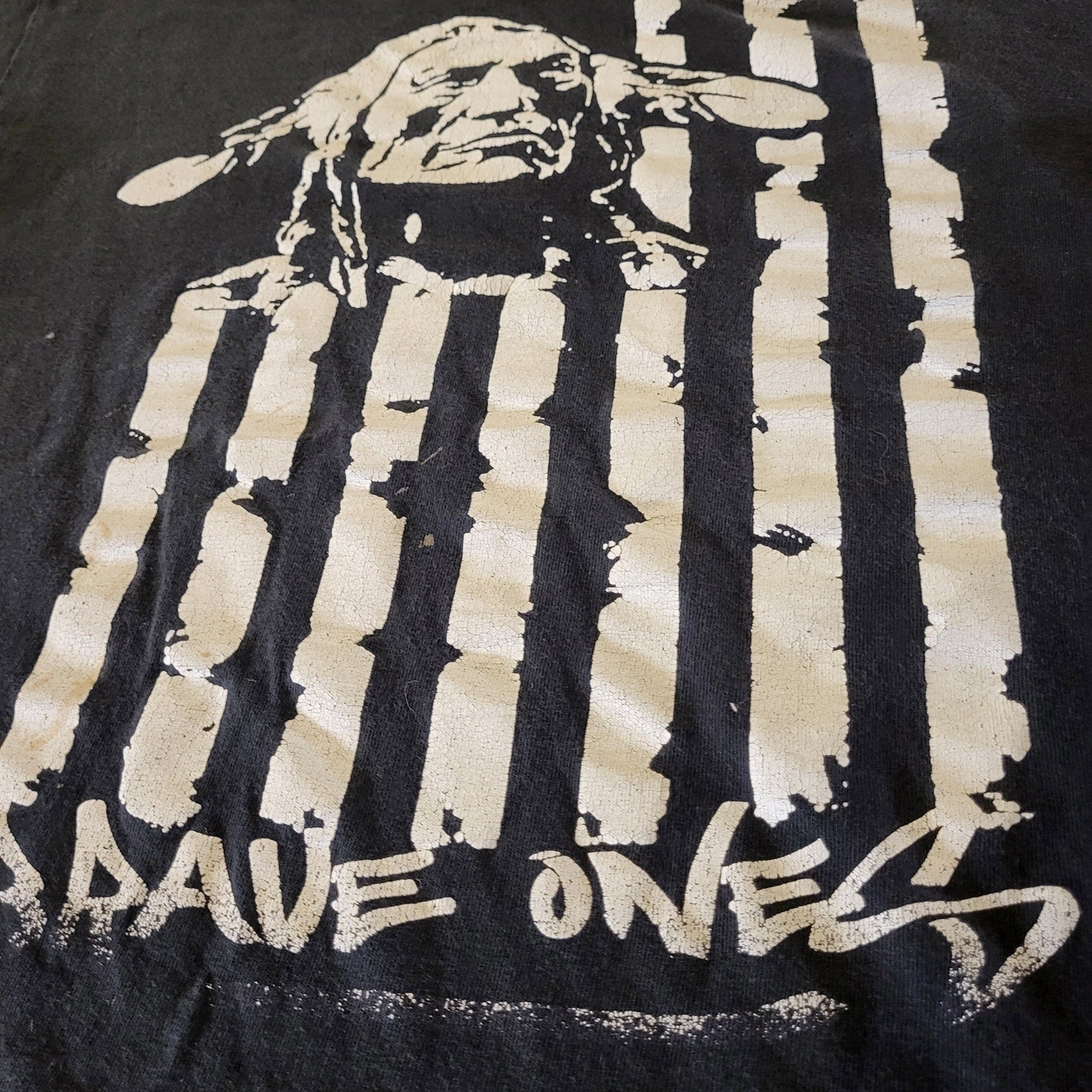 Brave Ones Vintage Native American USA Flag Black Screen Printed T-shirt Large