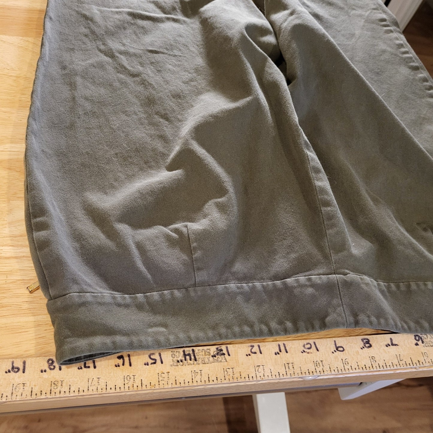  Lauren by Ralph Lauren forest green straight leg flat front sz 16 cotton blend