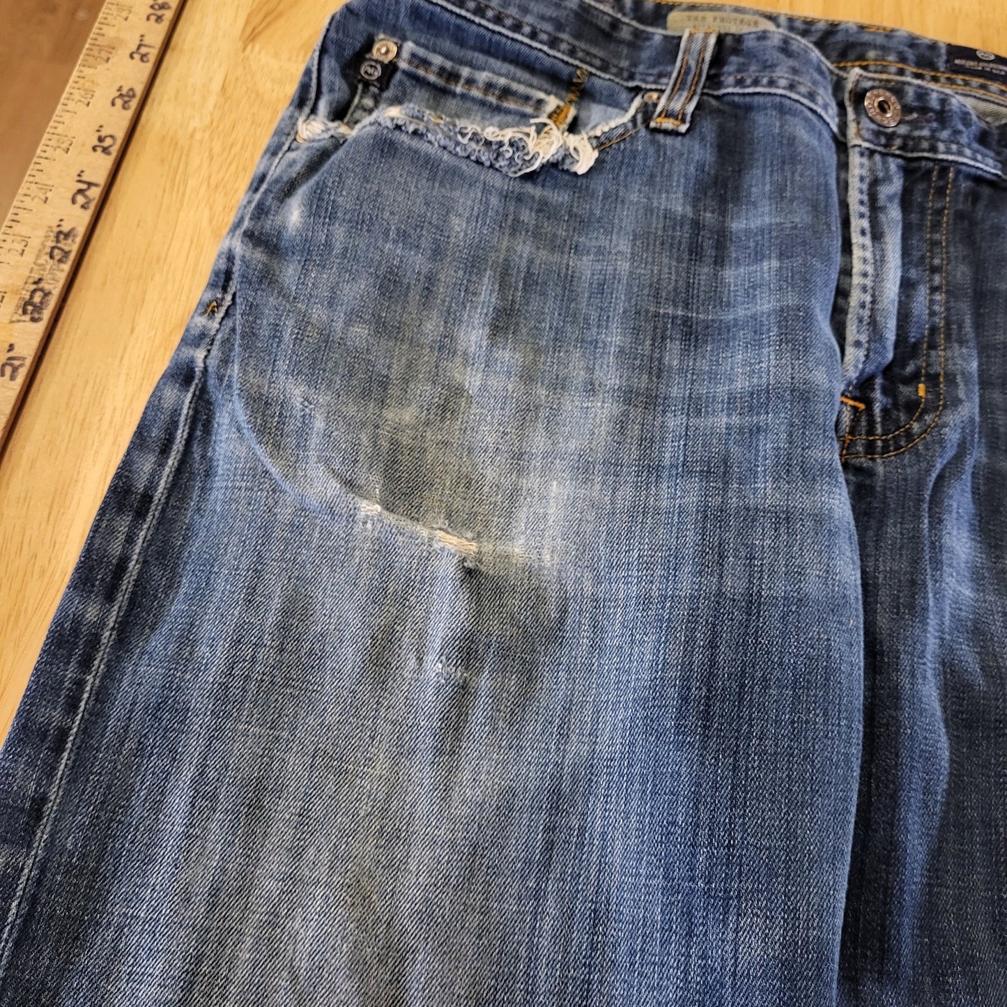 Adriano Goldschmied 36x30 Straight Leg Soft The Protege Medium Wash 32" inseam 
