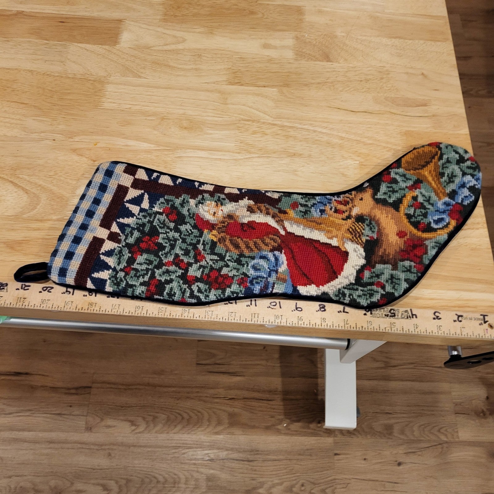 Victorian Tapestry Style Christmas Stocking Santa 