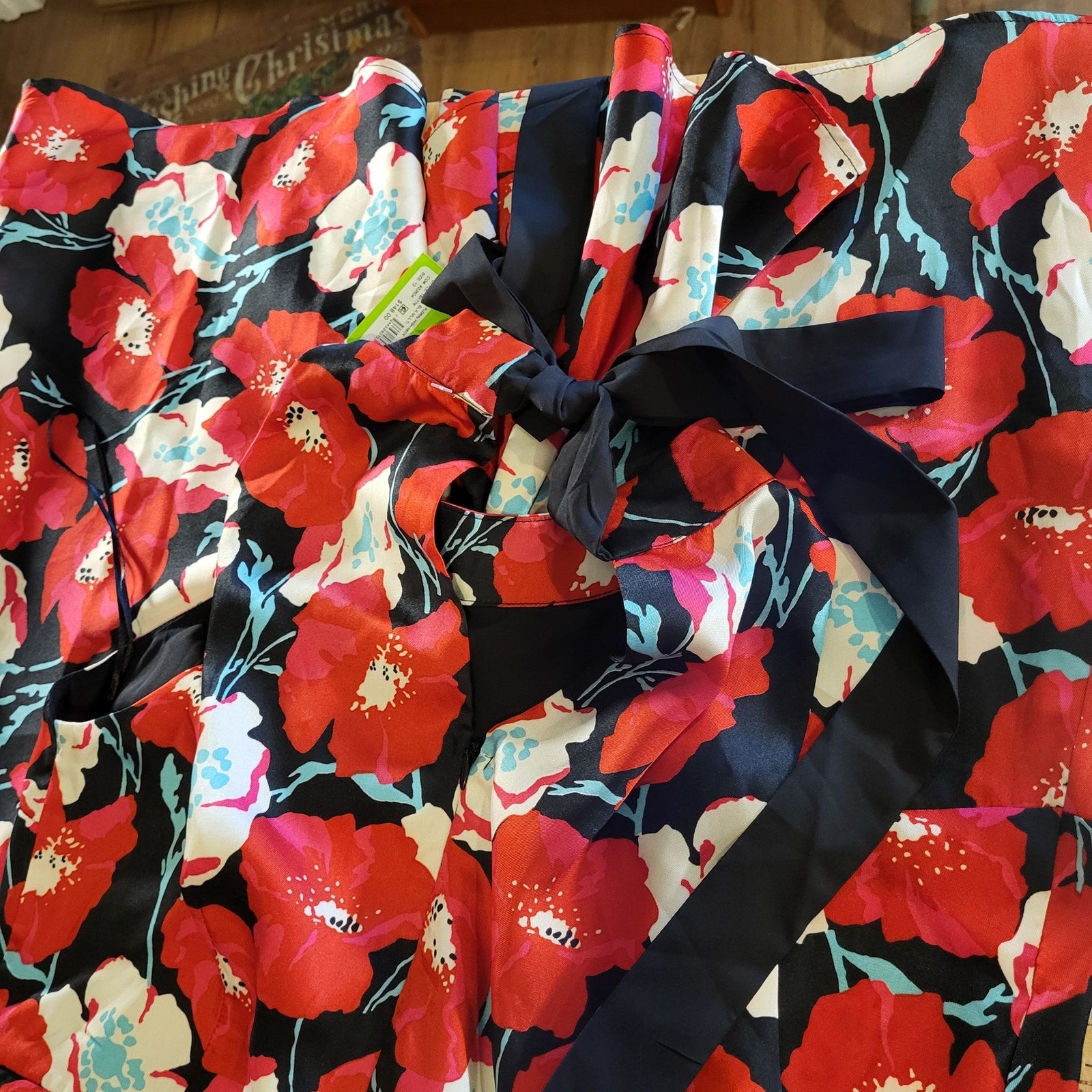 NWT Sam Edelman High Neck Floral Maxi Sleeveless Satin Dress 20" P2P Size 12