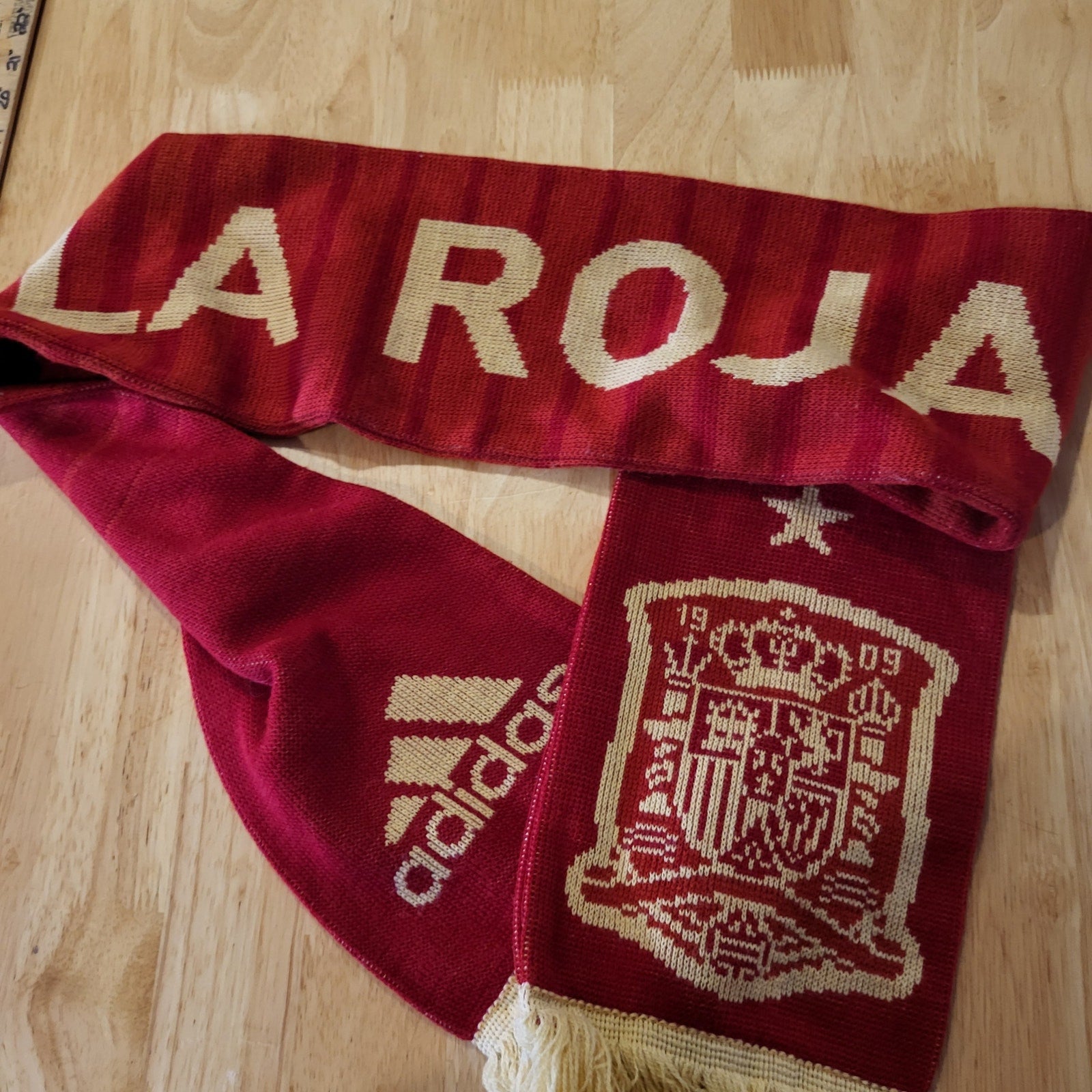 Spain Football Soccer Scarf La Roja Red & Gold Adidas FC