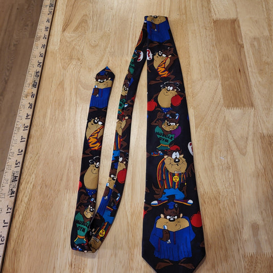 Vintage 90's Looney Tunes Tazmanian Devil Tie Colorful Retro 