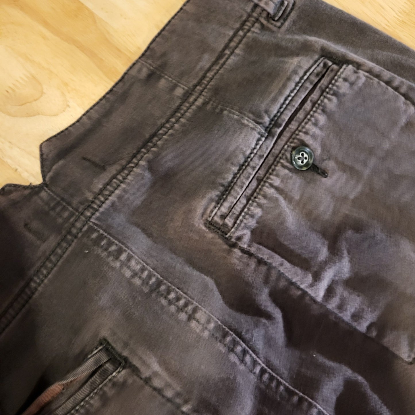 Free People Brown Tapered Slacks Pants Size 6 contrast cuff back waist detail