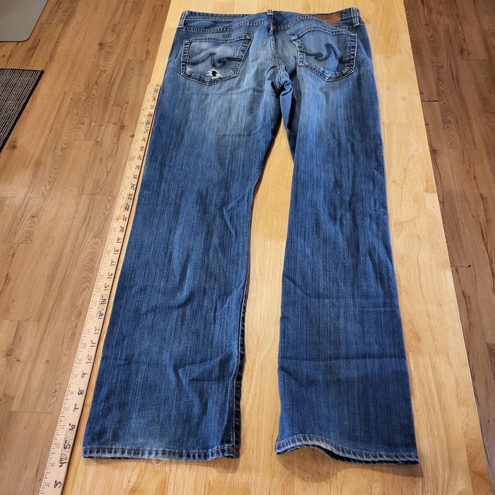 Adriano Goldschmied 36x30 Straight Leg Soft The Protege Medium Wash 32" inseam 