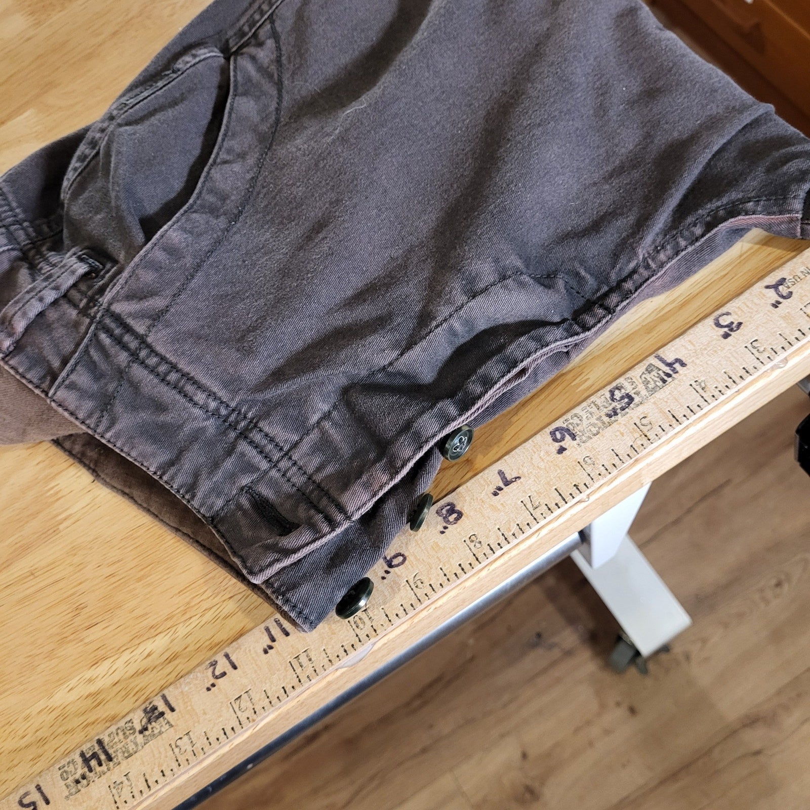 Free People Brown Tapered Slacks Pants Size 6 contrast cuff back waist detail