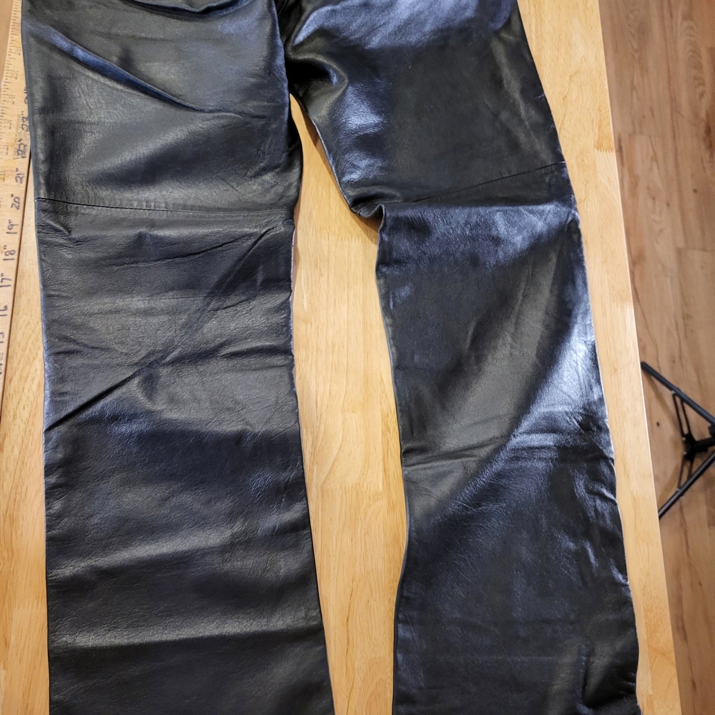 Willi Smith Collection Lamb Skin Leather Pants Lined Straight Leg 30" Inseam