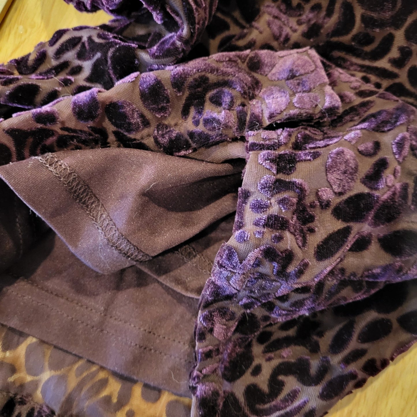Lulu's Purple Plum Velvet Floral Burnout Spaghetti  Crisscross Back Wide leg